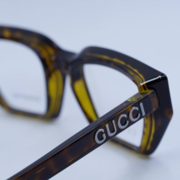 🕶️ New Gucci GG1720O 002 Eyeglasses - Spotted Havana with Yellow Frame - Picture 4 of 10